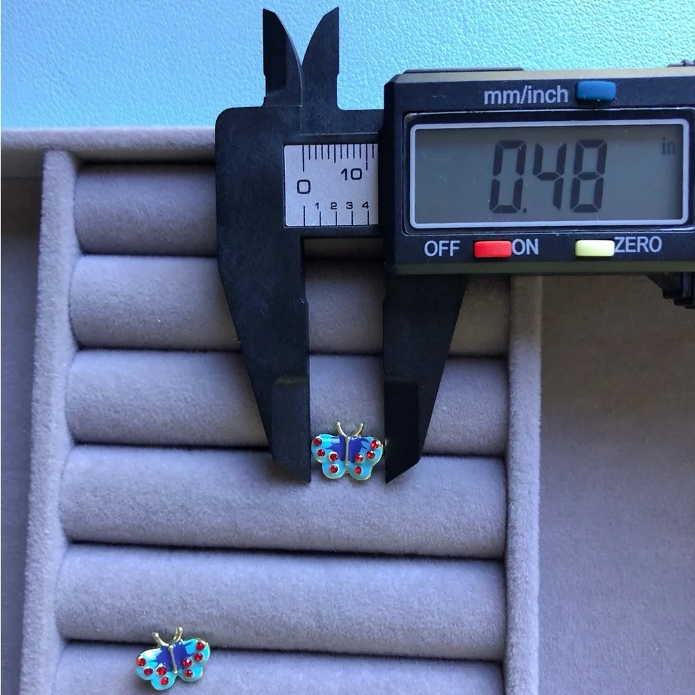 ✨Cute Blue Enamel butterfly StudEarrings - Picture 6 of 6